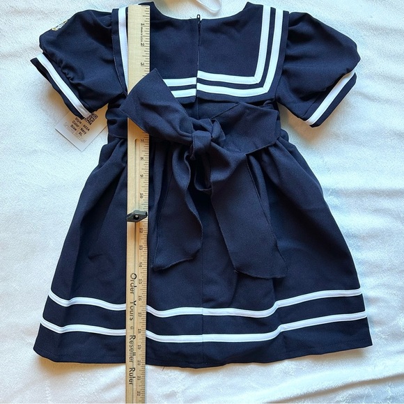 Spring Notion Baby Toddler Girls Nautical Sailor Dress & Hat 18-24M NWT Navy - Picture 3 of 7